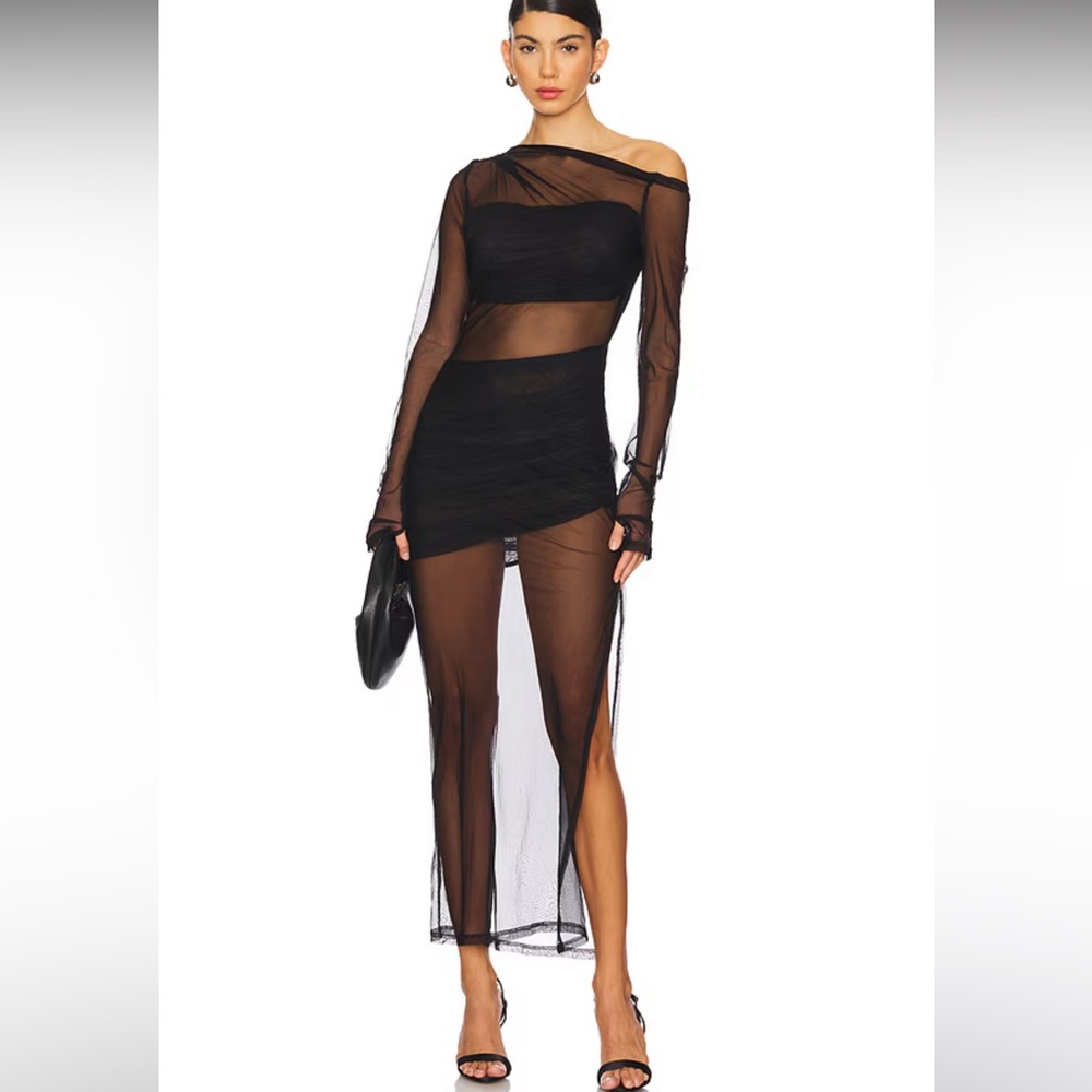 SNDYS Reine Dress NWT XS 🖤 black mesh